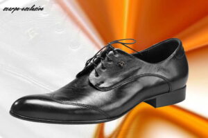 Wizytowe buty włoskie męskie wiedenki brogsy oxford derby skórzane czarne [MODEL: 750-01 nero incro]