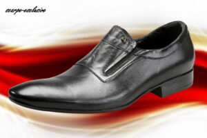 Wizytowe półbuty męskie skórzane buty wsuwane czarne [MODEL: 758-01 nero incro]