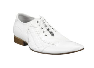 Włoskie obuwie letnie wizytowe sznurowane białe pikowane ślub [MODEL: 636-13 bianco]