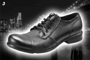 Włoskie półbuty glany męskie skórkowe czarne sznurowane niskie old  [MODEL:729-01 buro molto antico]