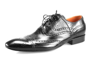 Wizytowe czarne szkoty półbuty męskie sznurowane skórzane brogsy [MODEL:759-01 Nero riva]