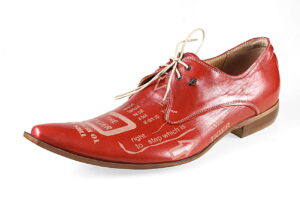 Odważne obuwie wizytowe sznurowane skórzane [MODEL:805-11 rosso arcadia]