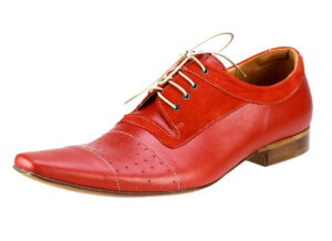 Sznurowne włoskie półbuty męskie skórzane czerwone broksy derby oxford 38-46  [MODEL: 698B-11 Rosso arcadia]