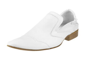 Wizytowe półbuty męskie skórzane białe lato wiosna  [MODEL: 656-13 Bianco]