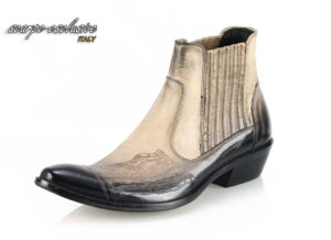 Włoskie kowbojki męskie wsuwane wysokie skórkowe flaga [MODEL:810-05]