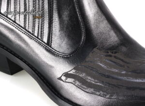 Kowbojki męskie wysokie ocieplane czarne skórkowe włoskie flaga old wysokie buty motocyklowe na motor cowboy boots 38-46 [MODEL:810-01]