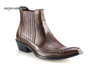 Kowbojki brązowe włoskie skórzane wysokie laser [MODEL:810-07 euro]