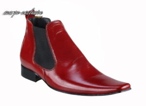 Sztyblety wizytowe skórkowe półbuty wsuwane męskie  [MODEL: 845-11 Rosso arcadia]