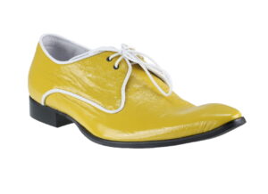 Obuwie wizytowe odważne szpic lakierki skórkowe [MODEL: 823-15 Giallo]