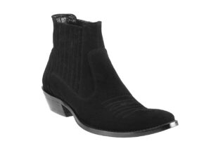 Kowbojki włoskie męskie wysokie zamszowe haft  [MODEL: 810-01 Nero Camoscio]