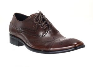Włoskie obuwie męskie sznurowane wizytowe szkoty skórzane brązowe oxford derby [MODEL: 638-17 Brown]
