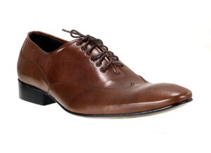Włoskie półbuty męskie sznurowane biznesowe brązowe skórzane szkoty [MODEL: 920-07 Brown]