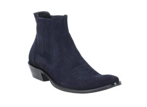 Włoskie kowbojki zamsz wysokie wsuwane ozdobny haft 38-46  [MODEL: 810-91 Camoscio blue]