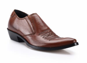 Włoskie kowbojki niskie wsuwane męskie haft 38-46 [ MODEL: 812-78 Brown]