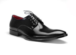Wygodne wizytowe buty włoskie sznurowane czarne skórkowe lakierki wiedenki brogsy oxford [MODEL: 1014-01 Nero florentic]