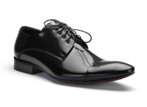 Wizytowe buty męskie lakierki czarne sznurowane skórkowe 38-46 [MODEL:  996F-01 Nero florentic]