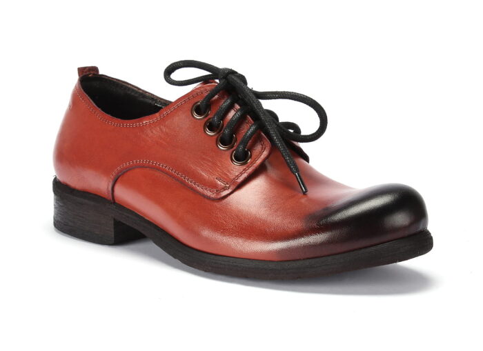 Półbuty męskie sznurowane Colin Farrell old pomarańczowe brązowe glany włoskie skórzane [MODEL: 729G-14 Arancione antico]