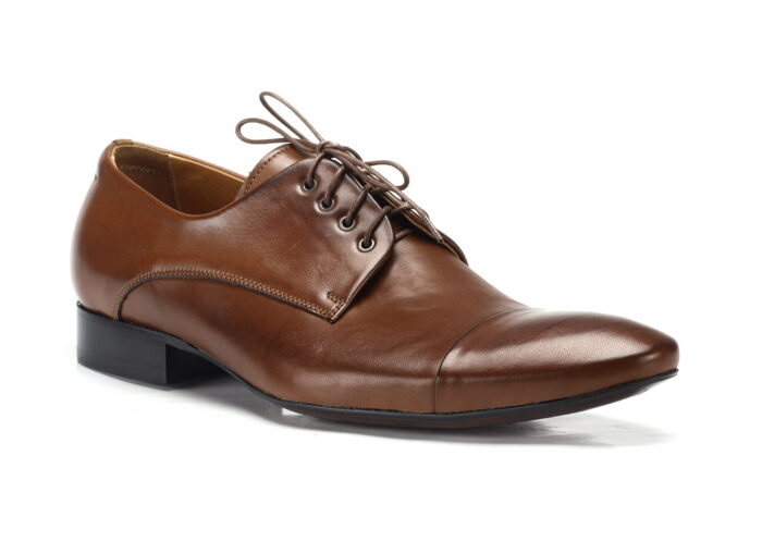 Sznurowane półbuty brązowe skórzane oxford wiedenki derby [MODEL:  996-61 Bafllo brown ]
