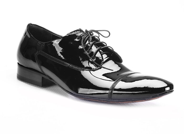 Czarne półbuty męskie wizytowe [MODEL: 711-01 Nero vernice]