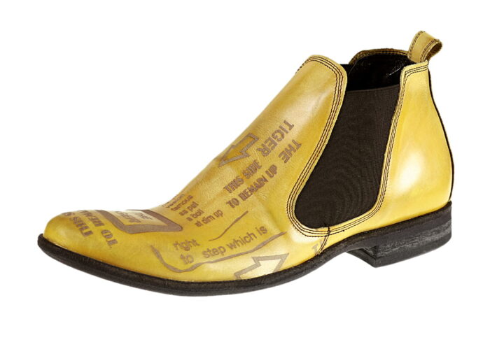 Sztyblety wysokie casual buty do kostki wsuwane skórzane [MODEL: 815-15 Giallo]