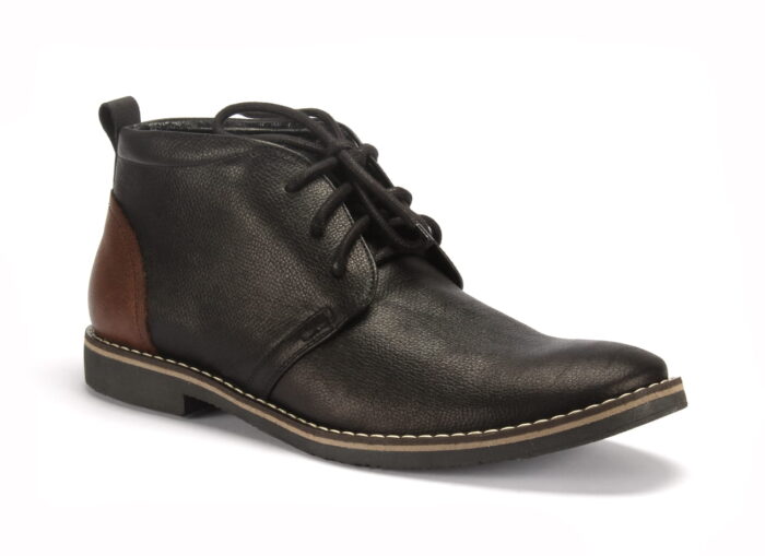 Wysokie półbuty męskie sznurowane skórzane [1059-01-03 Nero brown]