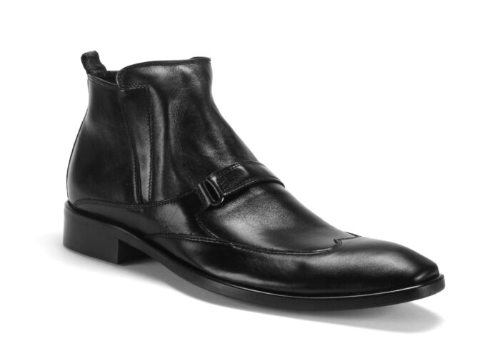 Wizytowe kozaki męskie do kostki [MODEL: 640-01 Nero riva/caldo]