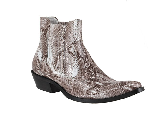 Włoskie kowbojki wysokie skórzane imitacja skóry węża 38-46 [MODEL: 810-48 Lucertola]