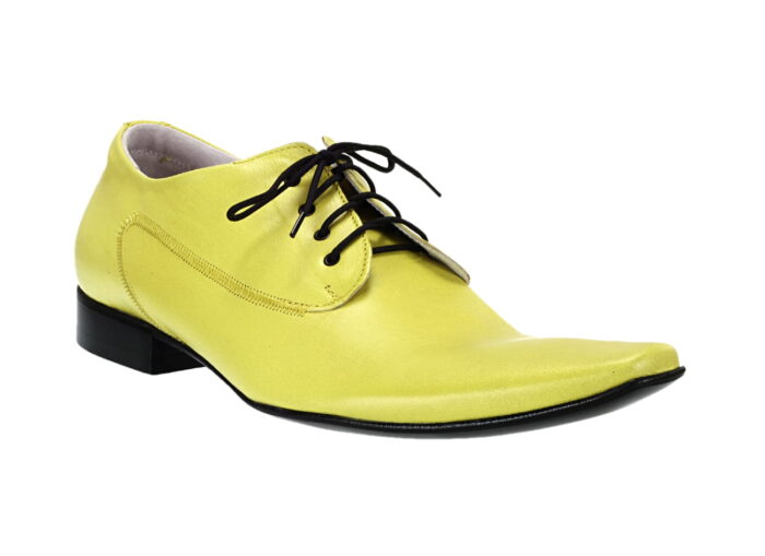 Odważne sznurowane półbuty wizytowe męskie [MODEL: 917-15 Giallo]