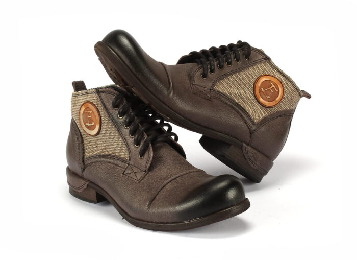 Włoskie glany sznurowane wysokie skórzane brązowe do kostki męskie [MODEL: 826-88 Brown]