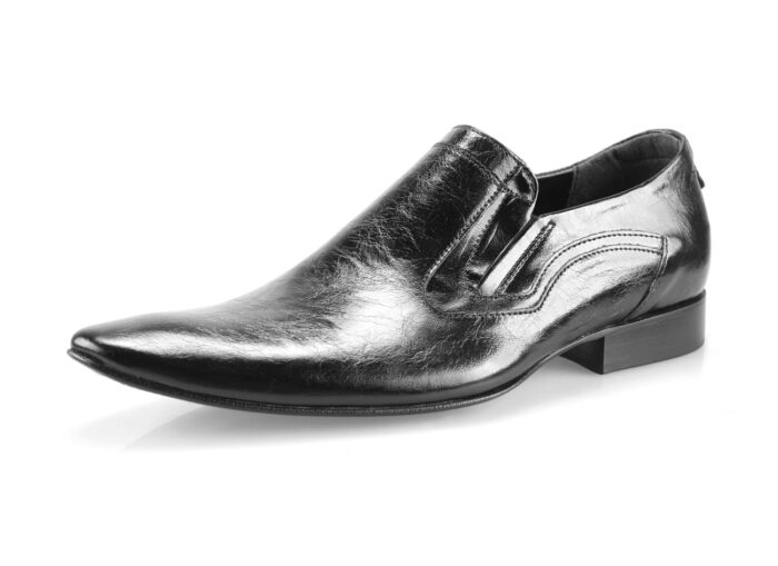 Buty skórzane wizytowe męskie wsuwane personalizacja obuwia [MODEL:  629-01 nero riva]