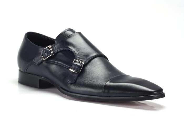 Wizytowe półbuty męskie skórzane wsuwane personalizacja obuwia grawer na podeszwie 39-45 [MODEL: 968-94 Granat bafllo]