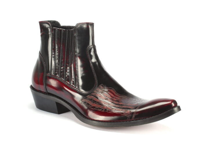 Wysokie włoskie kowbojki laser wysokie ocieplane [MODEL: 810-49 Borgogna]