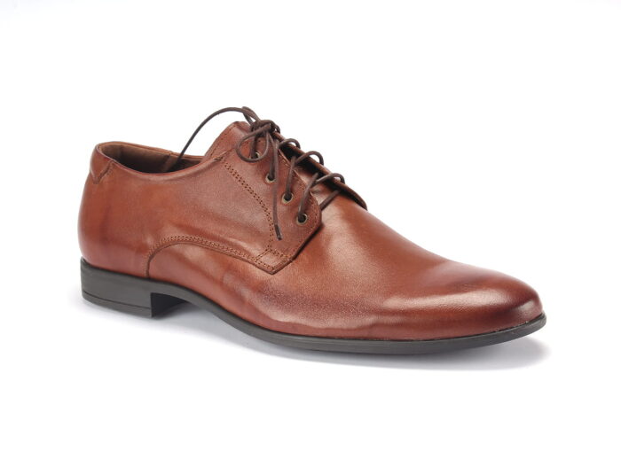 Wygodne stylowe włoskie buty skórzane brązowe męskie sznurowane [MODEL: 1202-06 brown]