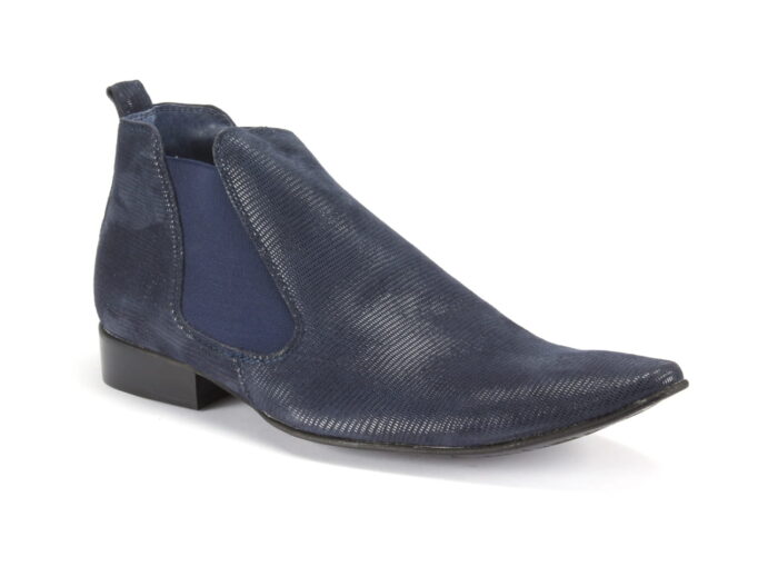 Wsuwane sztyblety męskie skórzane ocieplane [MODEL: 637-19 blue]