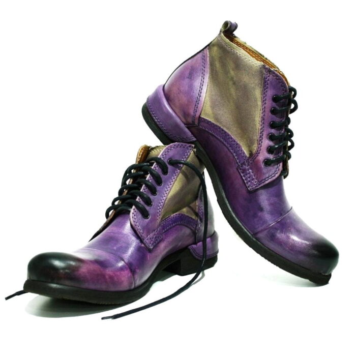 Stylowe kozaki męski półbuty skórzane sznurowane  [MODEL: 826-19 Viola]