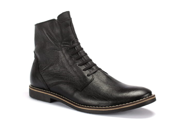 Wysokie kozaki męskie skórzane ocieplane [MODEL: 964-01 Nero/caldo]