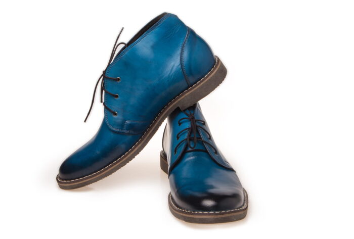 Męskie sztyblety casual ręcznie malowane [1059-91 Blue]