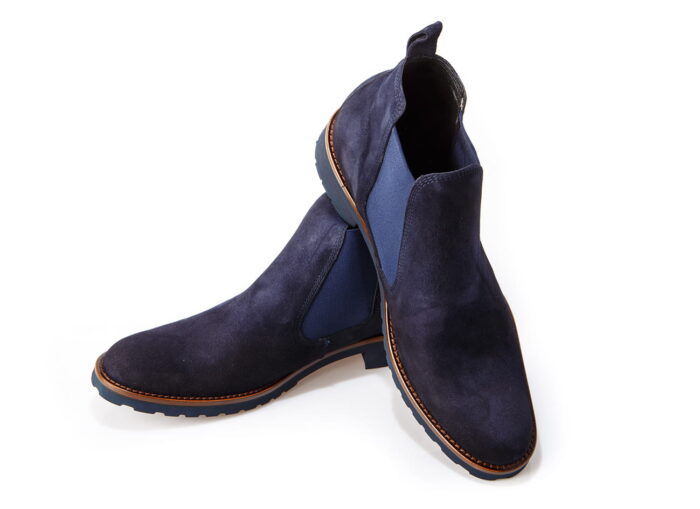 Wsuwane botki męskie sztyblety zamszowe do kostki 39-45 [MODEL: 1215-91 Blue camoscio]