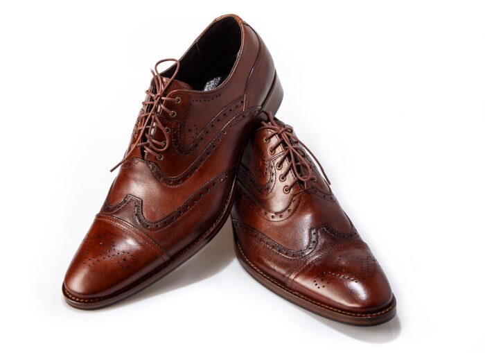 Wizytowe szkoty sznurowane skóra ręcznie malowana 38-46 [MODEL: 1216-03 Brown]