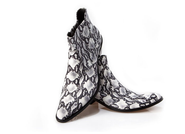 Włoskie kowbojki wysokie krokodyl 38-46 unikat [MODEL: 810-13-01 Bianco nero]