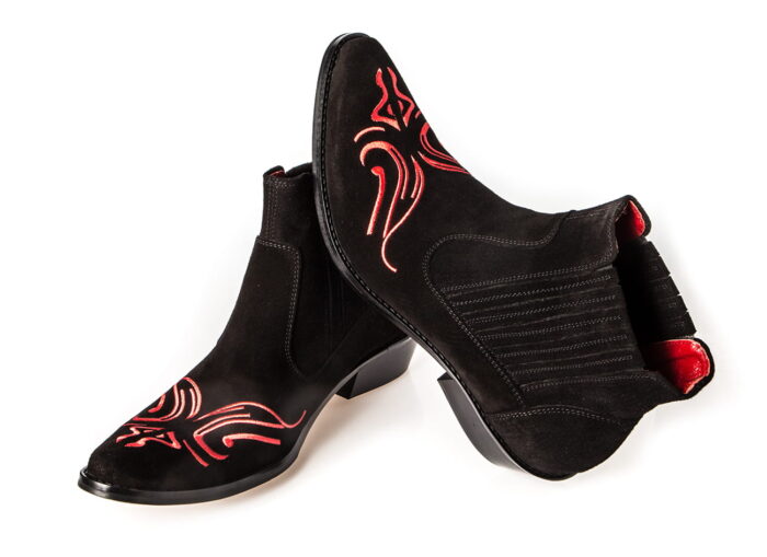 Włoskie kowbojki skórzane męskie haft [MODEL: 810-01 Camoscio haft]