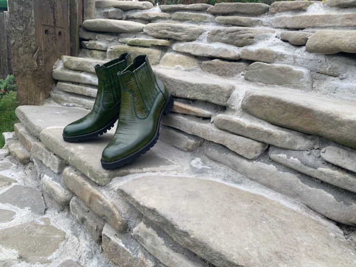 Sztyblety casual zielone trzewiki botki skóra kozaki [MODEL:1215-16 green]