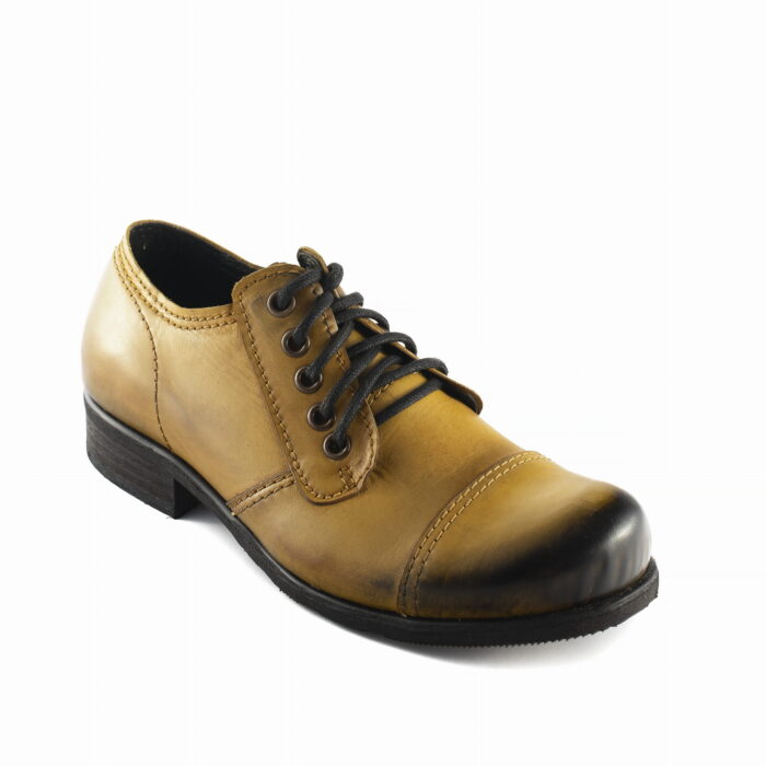 Glany niskie skórzane żółte sznurowane old półbuty buty męskie [MODEL: 729-15 giallio]