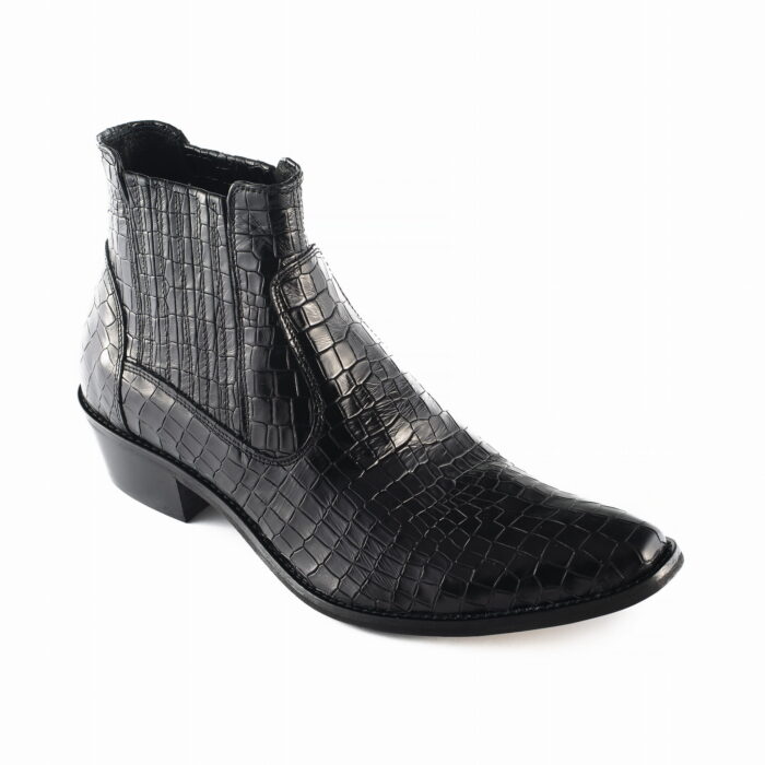 Kowbojki czarne włoskie skórzane wysokie [MODEL:810-01 nero cayman servinetti]