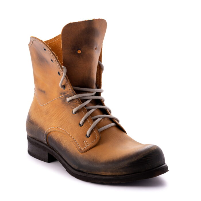 Wysokie glany skóra Colin Farrel old trzewiki MEN'S SHOES [MODEL: 736-02 buro multo]