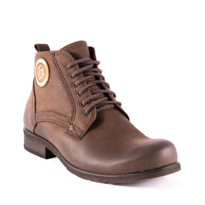 Wysokie brązowe skórzane botki trzewiki glany kozaki old sznurowane [MODEL: 826-03 brown kreizi]