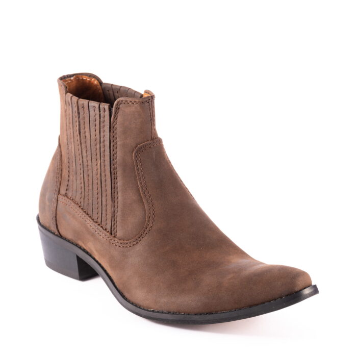 Wysokie na motor skóra coowboy boots brązowe wysokie kowbojki old [MODEL: 810-03 brown kreizi]