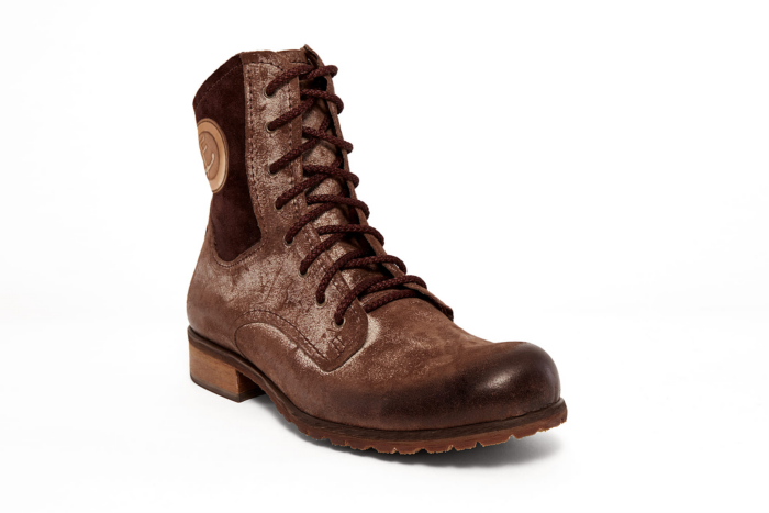 Wysokie trzewiki botki skórzane sznurowane brązowe przecierane 36-46 [MODEL: 736-03 Viszi Krepa]